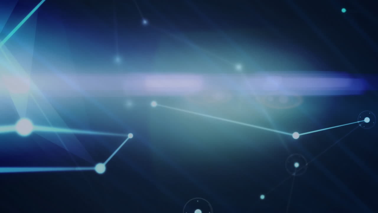 animación de redes de conexiones sobre fondo azul
