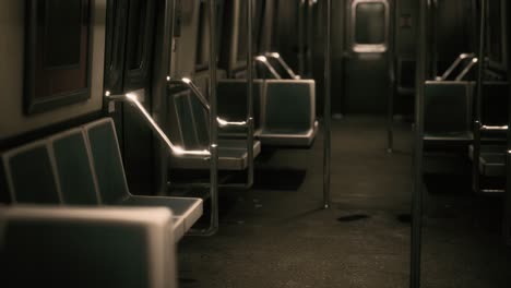 inside of new york subway empty car