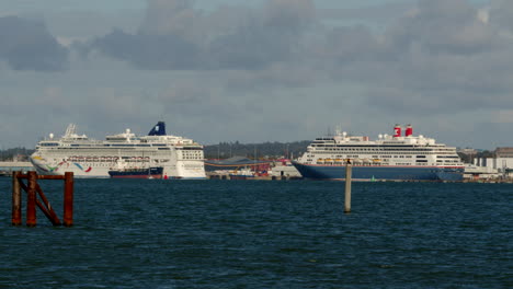 two cruise ships at southampton cruise terminal