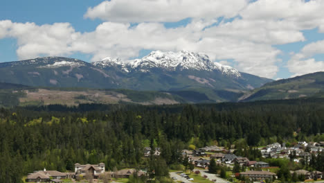 stunning mount arrowsmith seen from port alberni on vancouver island in british columbia