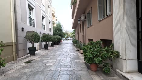 walking through a small street in greece.