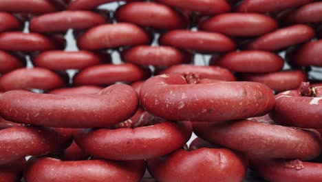 pile of turkish sucuk sausage