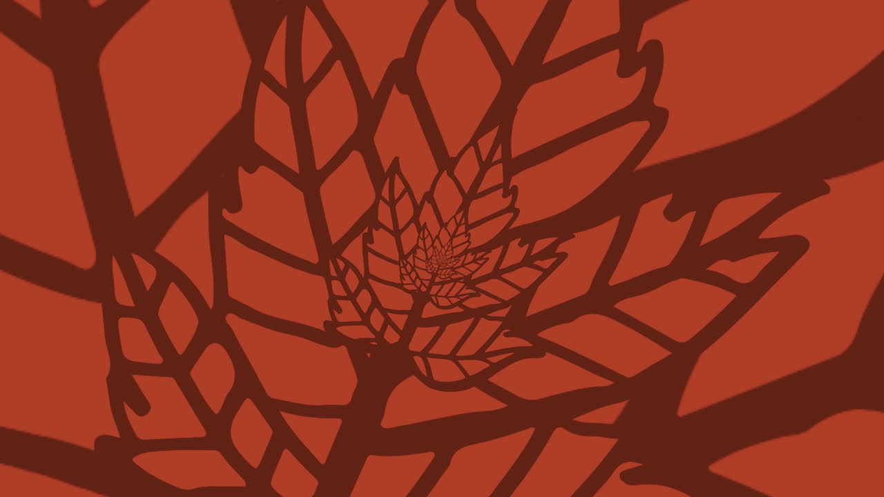 animación de hojas de naranja de otoño que se mueven en un bucle sin costuras