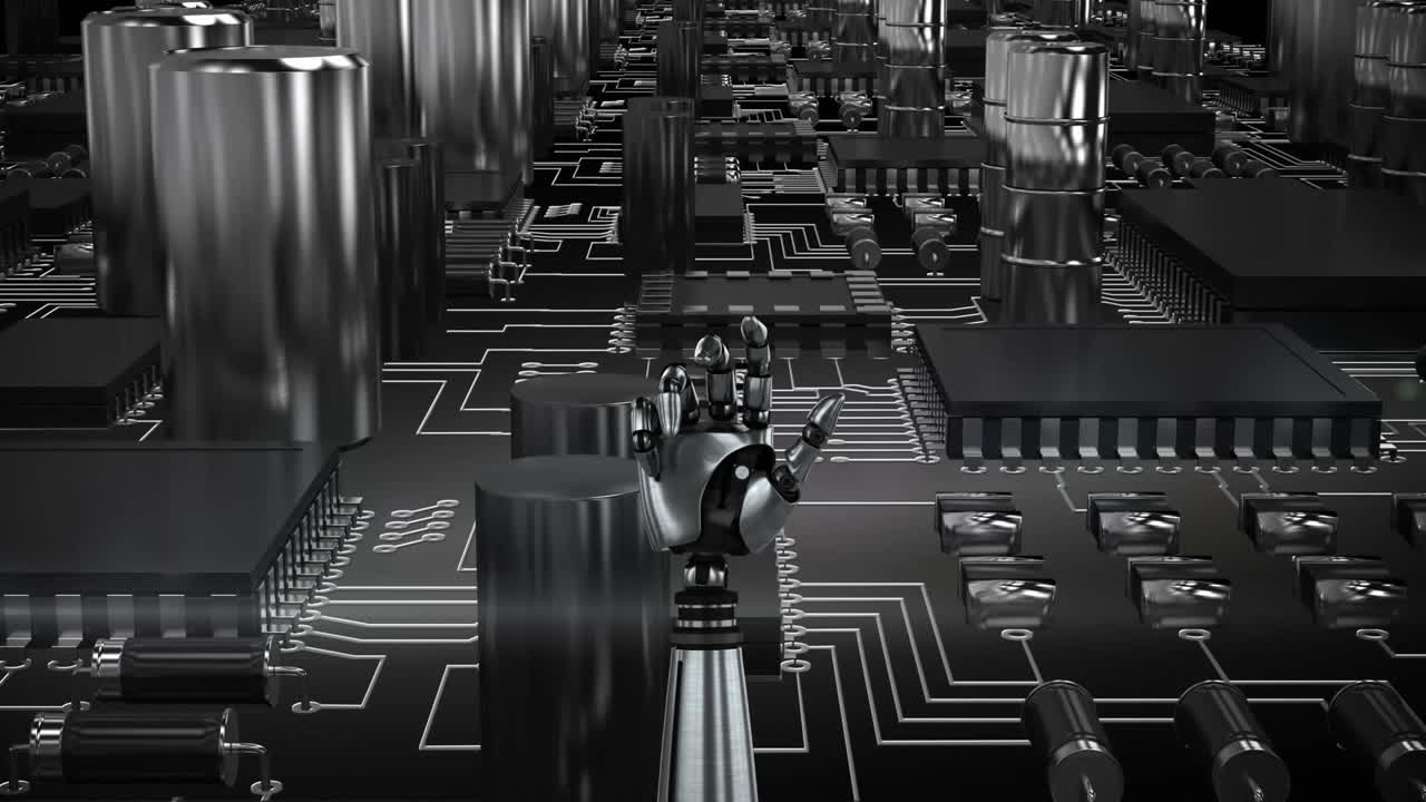 robot consegna scheda di circuito in movimento