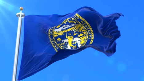 bandera del estado de nebraska, región de los estados unidos - bucle