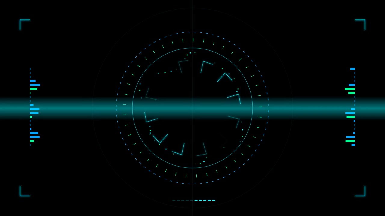 Futuristic Digital HUD Interface Scanning Animation