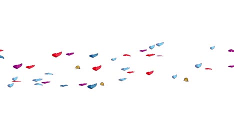 flying around screen swarm of exotocal tropical charaxes butterfly butterflies with blue wings