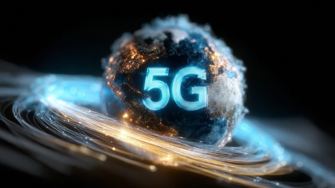 Transformative 5G Technology Illuminates a Global Network, Signifying Ultra-Fast Connectivity and the Future of Communication Across the Globe