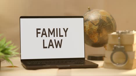 family law displayed in legal laptop screen