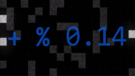 percentage decrease animation over black and white pixelated background