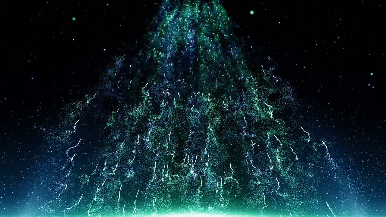 Particles blue green event game trailer titles cinematic concert stage background loop