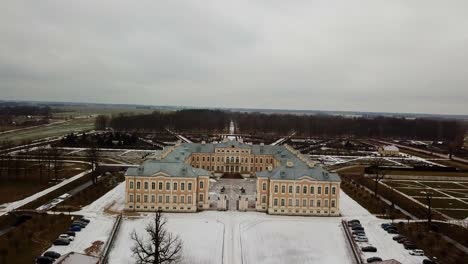 rundale castle, latvia, baltic states, europe, drone view