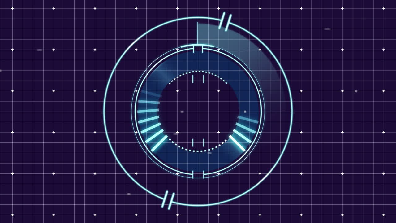 Animation of scope scanning over grid on dark background