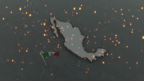 mexico map and flag background 4k