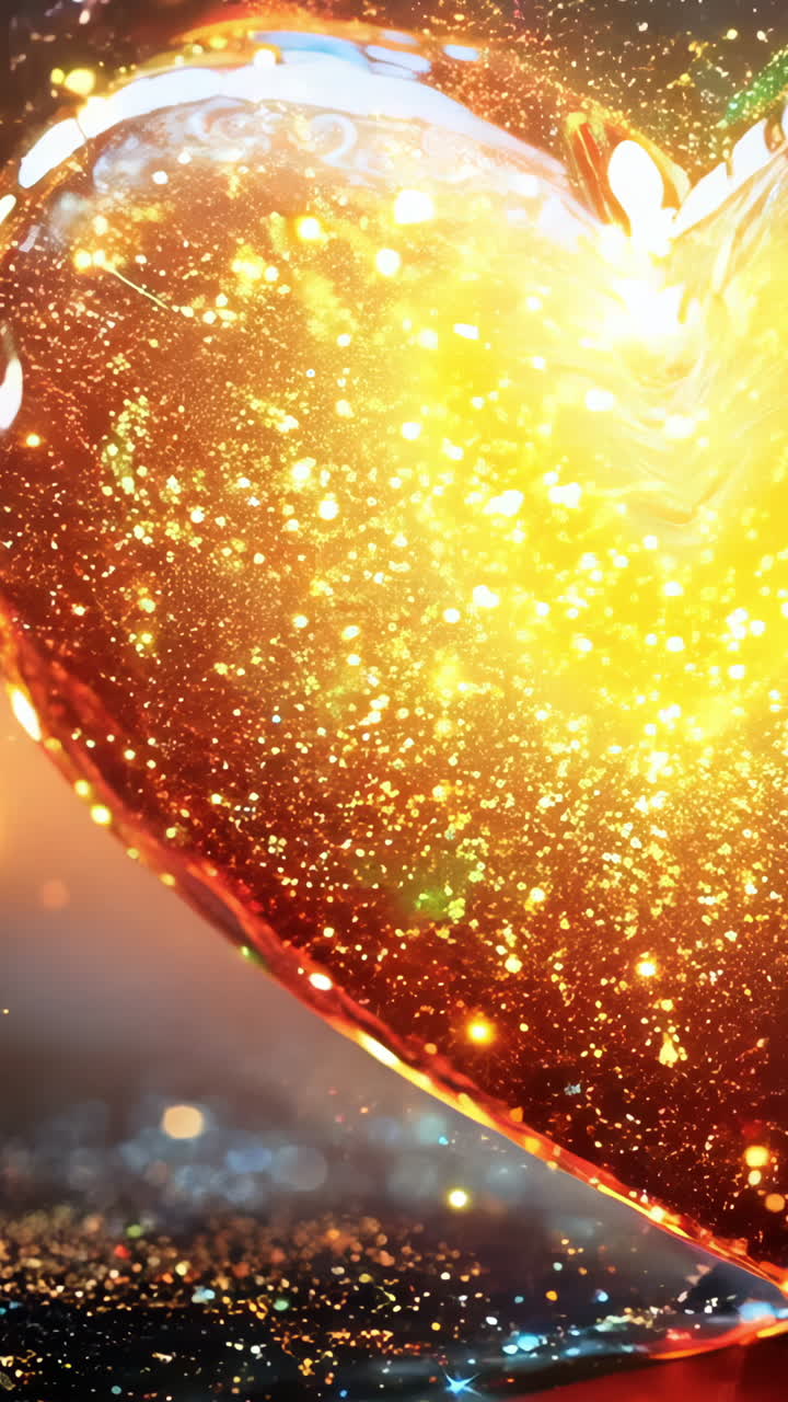 A heart with a fire inside of it is surrounded by a blurry background. The heart is the main focus of the image, and the fire inside of it gives it a sense of warmth and passion