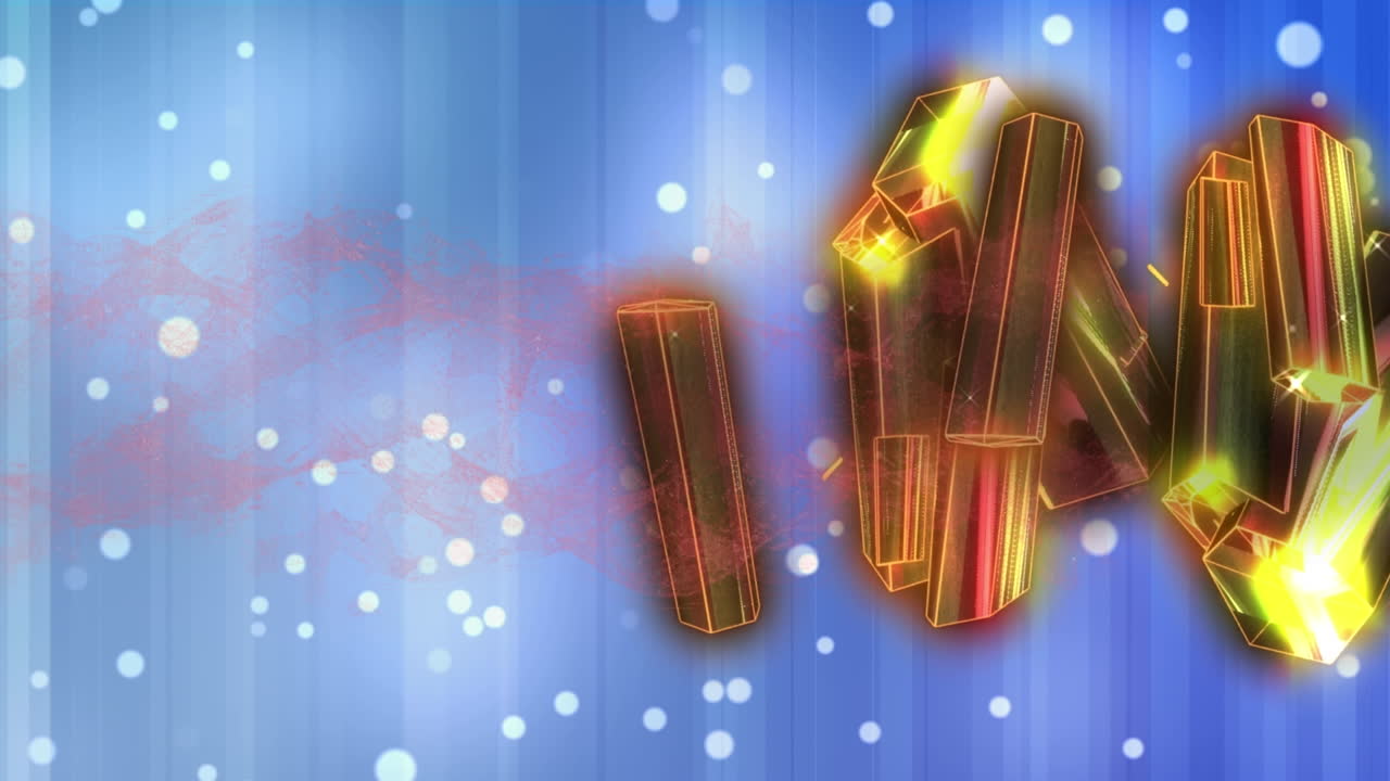 노란색 다이아몬드가 파란색 배경 위에 움직이는 애니메이션