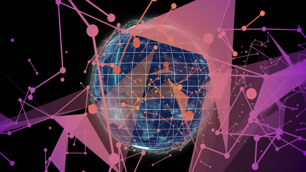 animación del procesamiento de datos en todo el mundo con conexiones