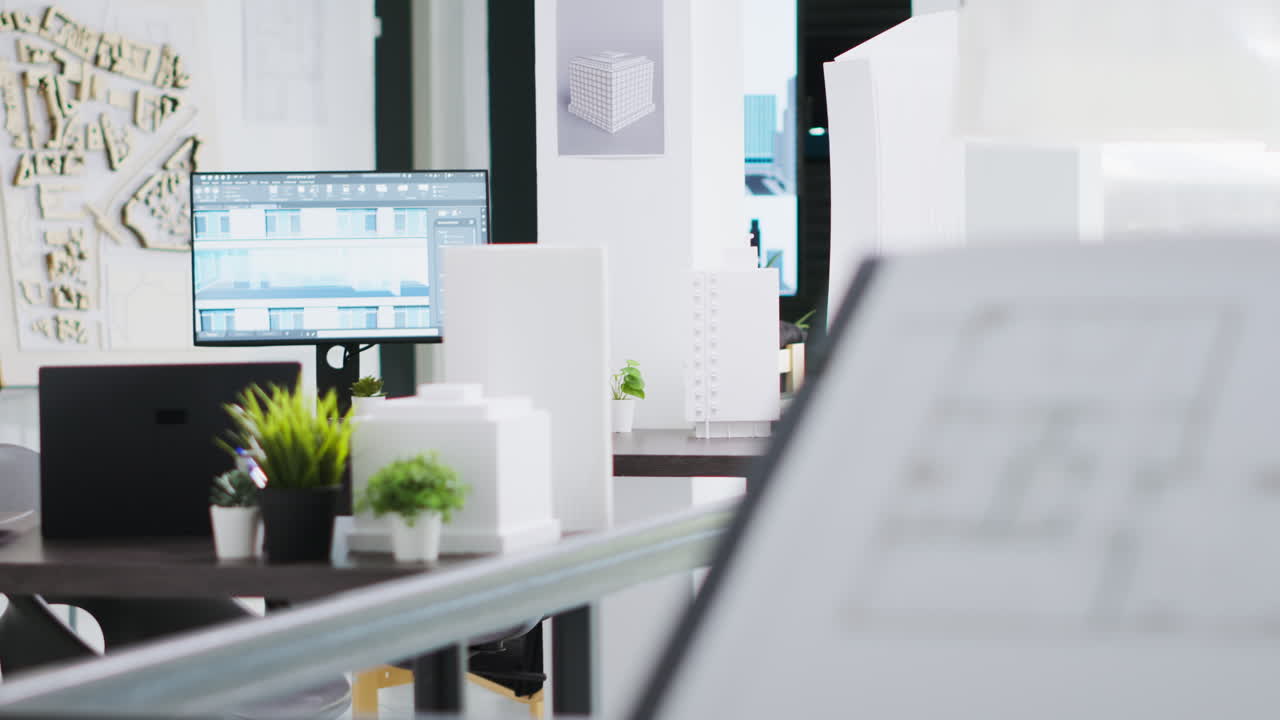 oficina de ingeniería vacía equipada con equipo industrial