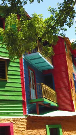 vertical view at colorful houses of caminito passage la boca buenos aires argentina travel landmark