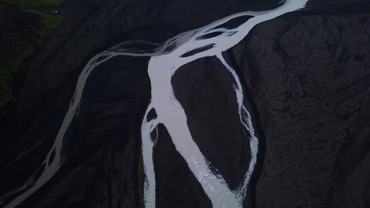 Icelandic lava fields aerial by drone