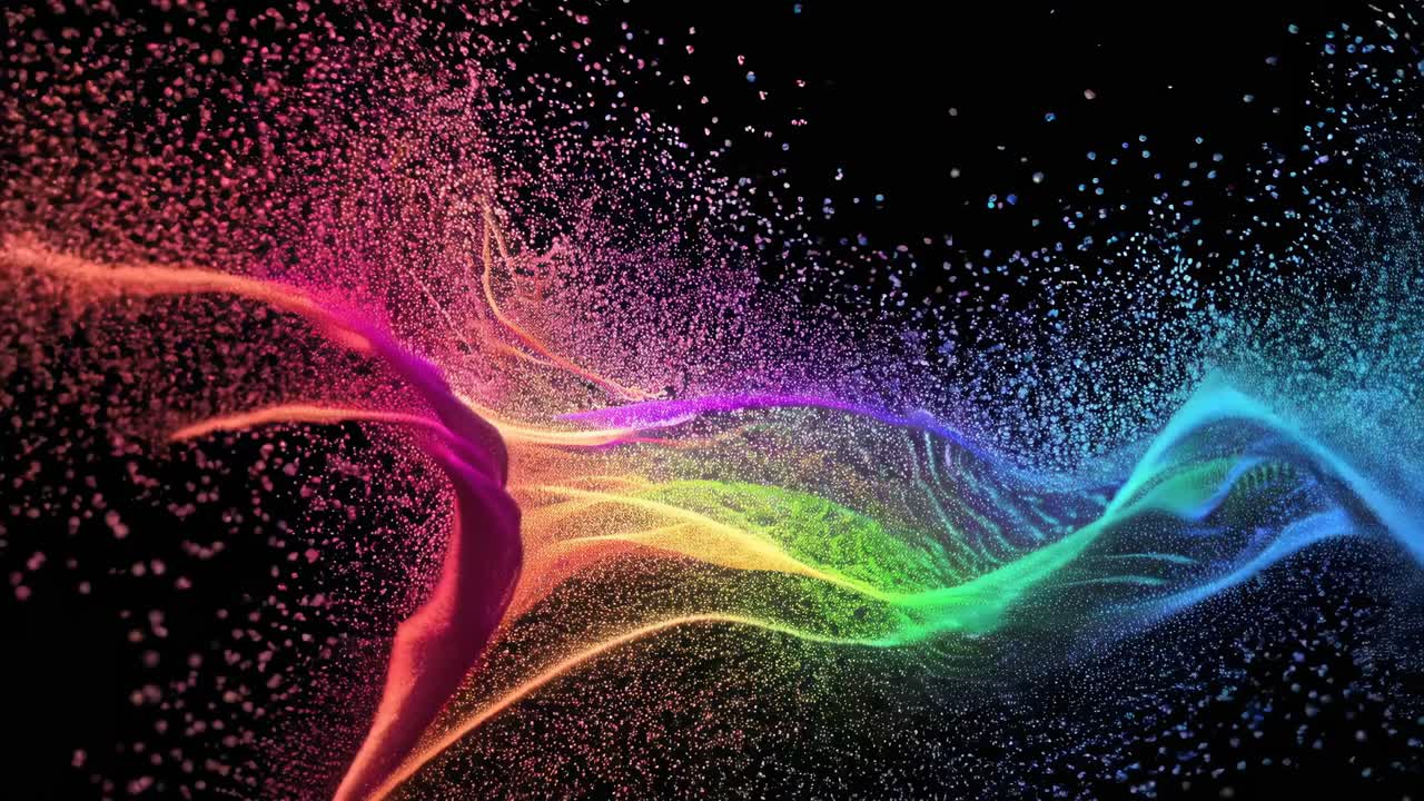 Abstract Colorful Explosion of Paint and Particles