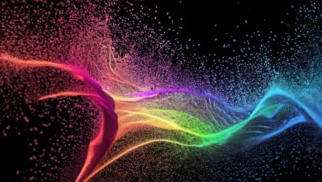 abstract colorful explosion of paint and particles