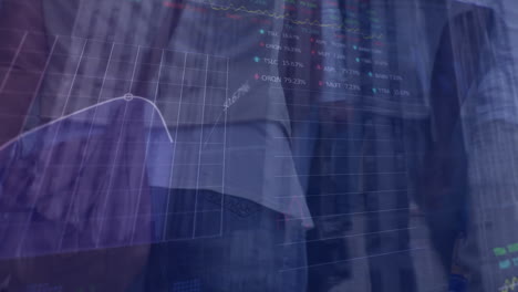 animation of financial data processing over diverse people