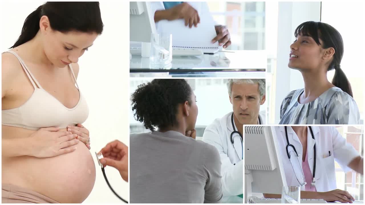 의사를 방문하는 여성의 영상 몽타지