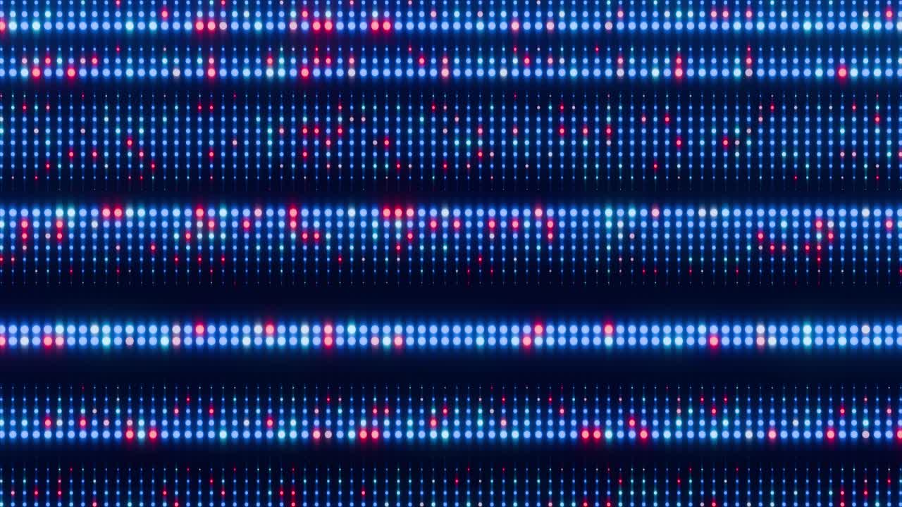 Seamless Loop of Pulsing Blue and Red LED Dots