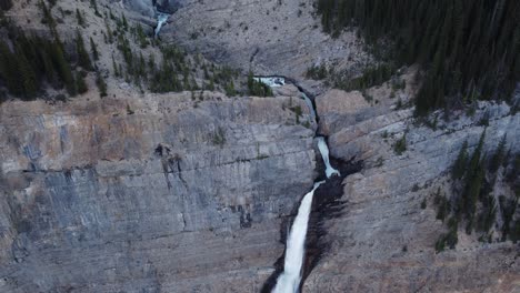 waterfall in the mountains creek above