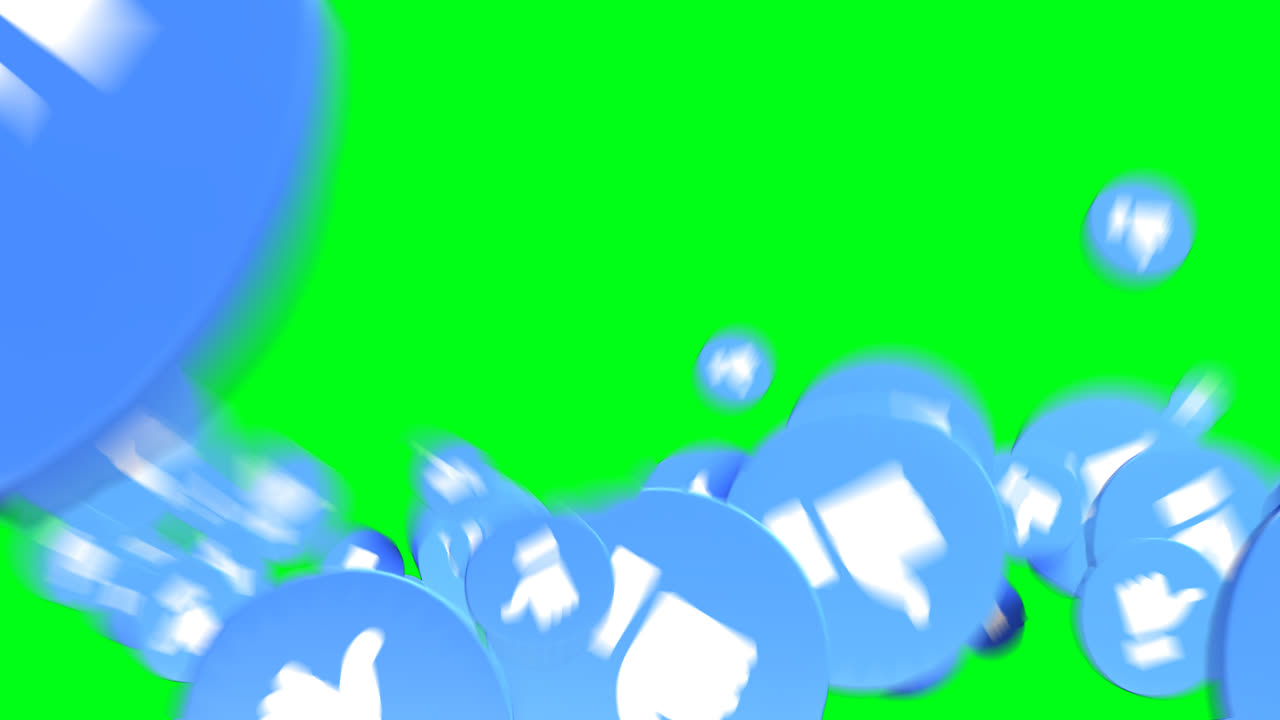 Social Media Like Icons on Green Screen