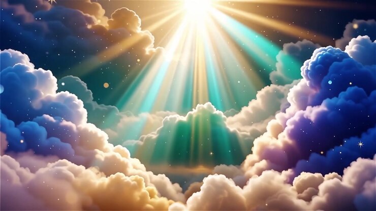 Christian Heavenly Light Worship Background