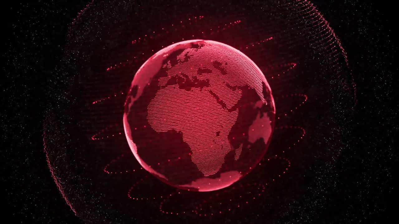 animación del texto de la viruela del mono y el globo sobre fondo negro