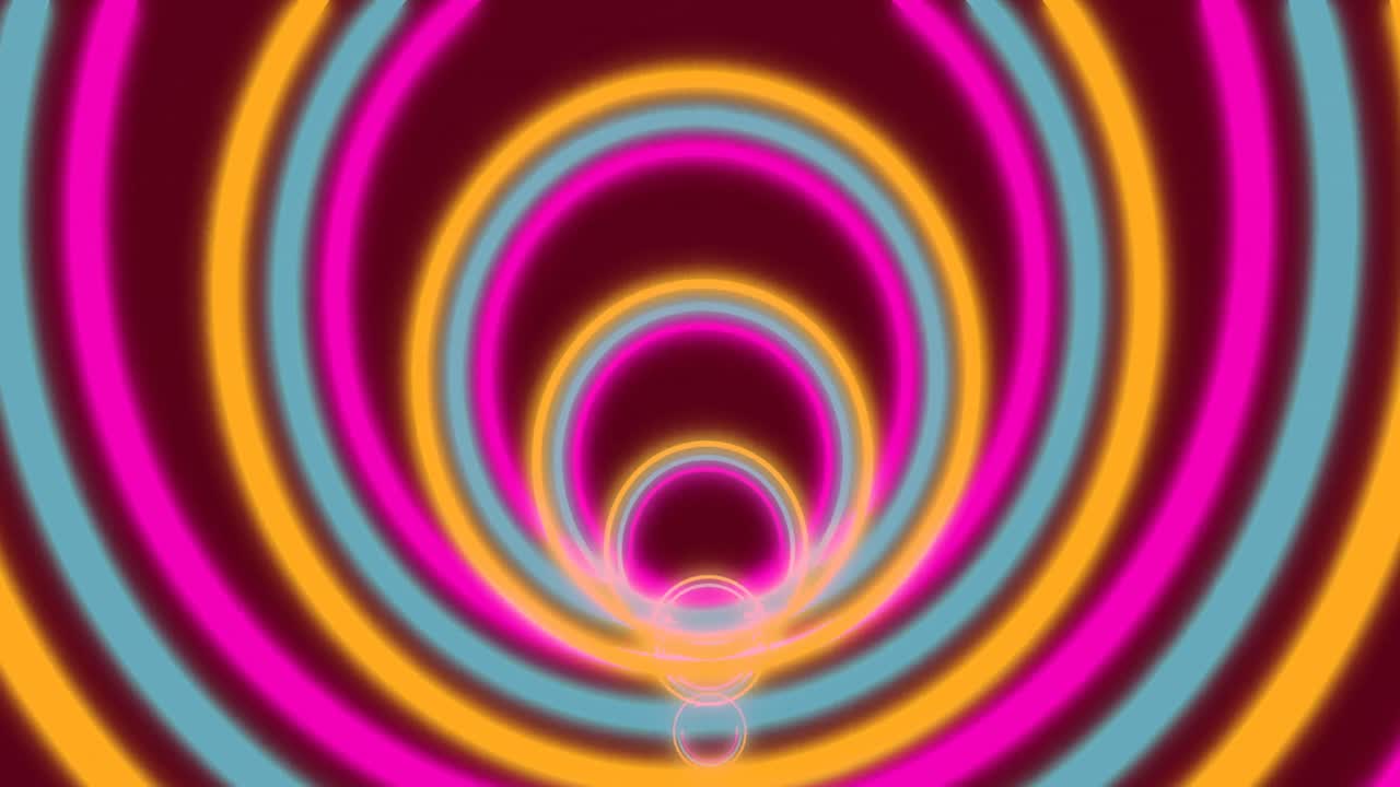 Animation of moving shapes on black background