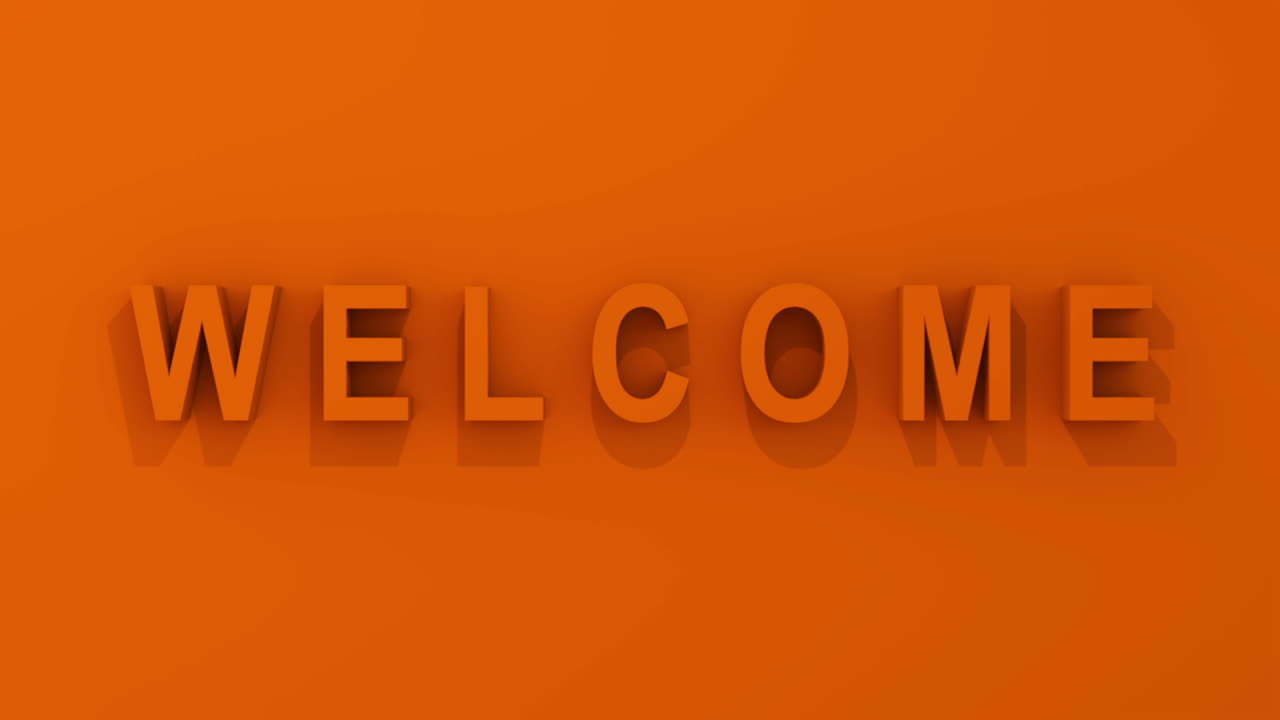 &amp;quot;WELCOME&amp;quot; 3D Graphic in orange