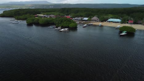 aerial of mangroves village nusa lembogan bali indonesia