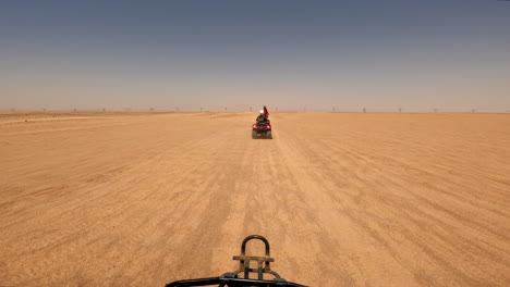 off road quad bikes travel egyptian safari desert, hurghada egypt adventure trip in the dunes, sand, wide horizon, 60 fps