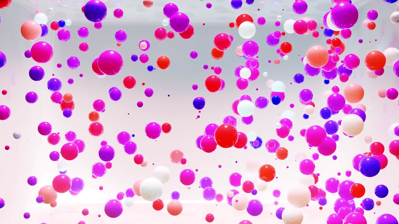 composición abstracta de bolas de colores en el aire, que se iluminan al azar y se reflejan entre sí. esferas multicolores en el aire como simple fondo de luz geométrica con efectos de luz en la habitación de luz