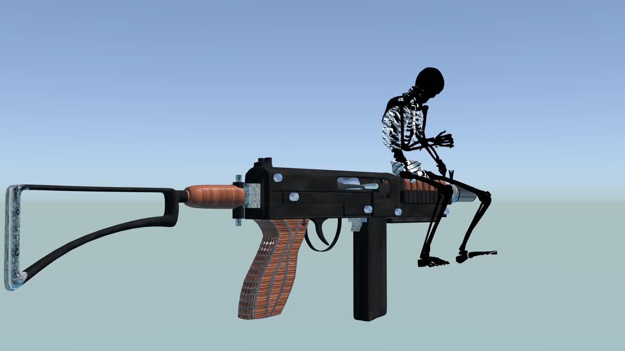 cráneo disfrutando de la música y tocando la batería.