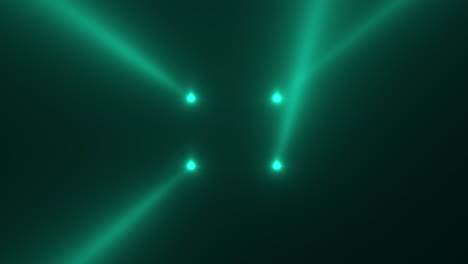 animation motion green glowing spotlight beams on dark background in stage 5