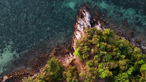 Top-down-view-of-rocky-bay