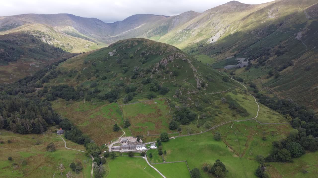 impresionante paisaje kirkstone pass distrito de los lagos cumbria reino unido imágenes aéreas