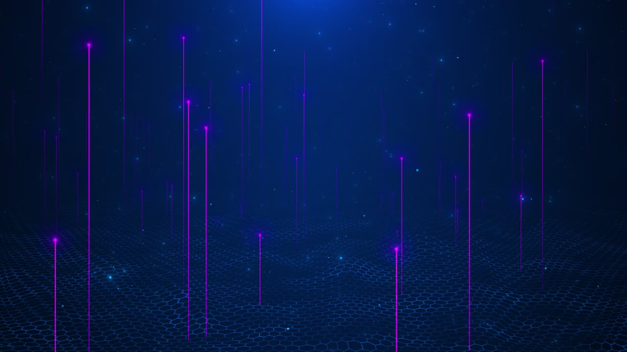 Blue digital space sci fi tunnel metaverse technology digital cyberspace hud wireframe concept big