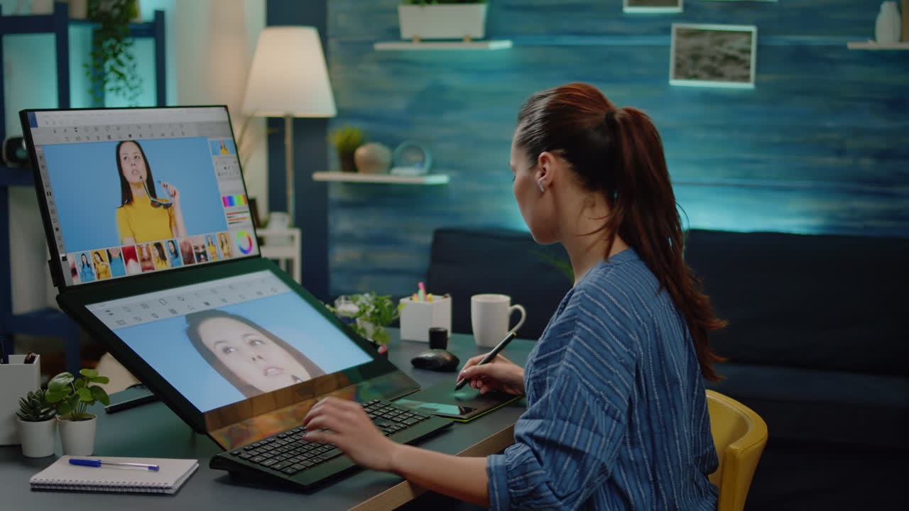 Photography artist with image design equipment