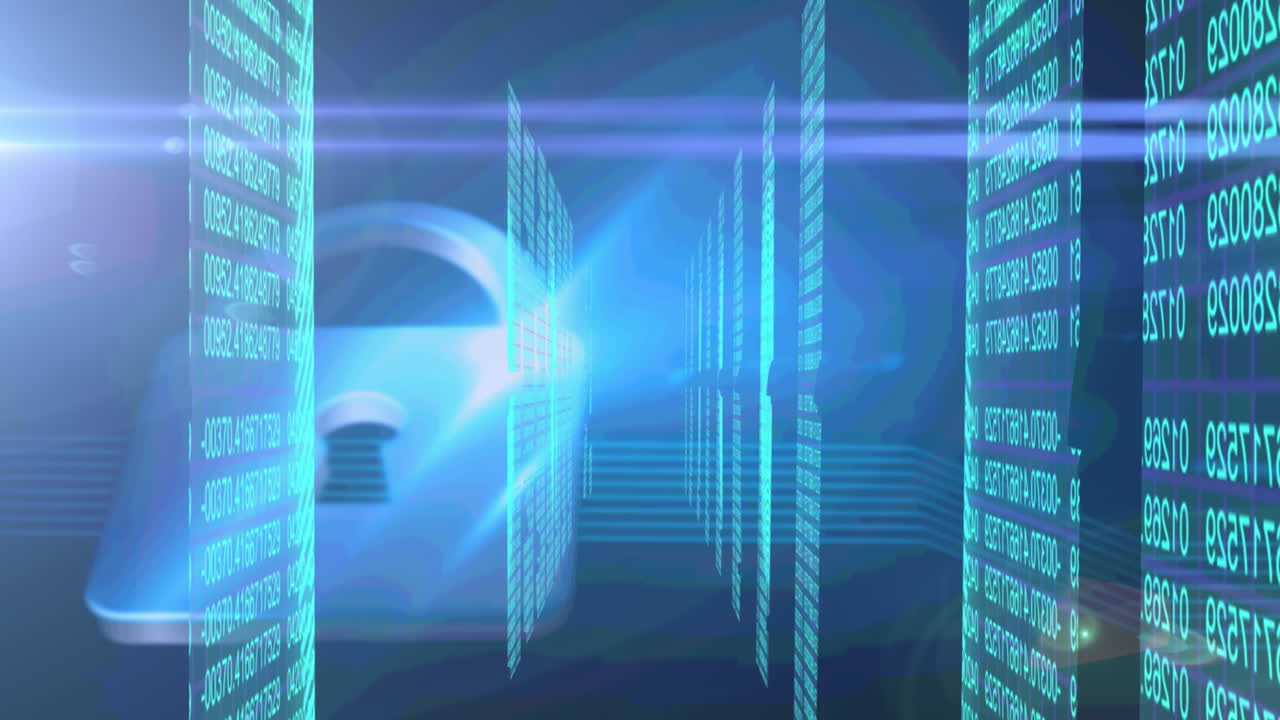 백그라운드에서 데이터 처리를 하는 온라인 보안  ⁇ 락의 애니메이션