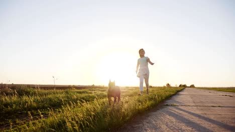 running and playing with dogs