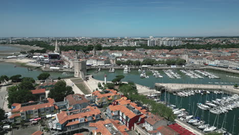 la rochelle 舊港口和城市風景,法國的charente maritime