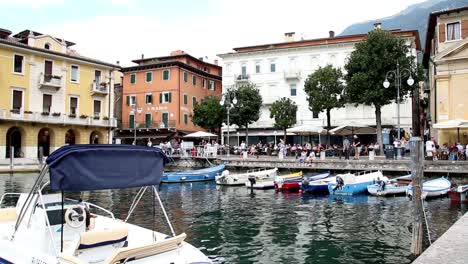 Marina-of-Malcesine-in-the-heart-of-the-old-town-at-Lake-Garda-,-Italy-1