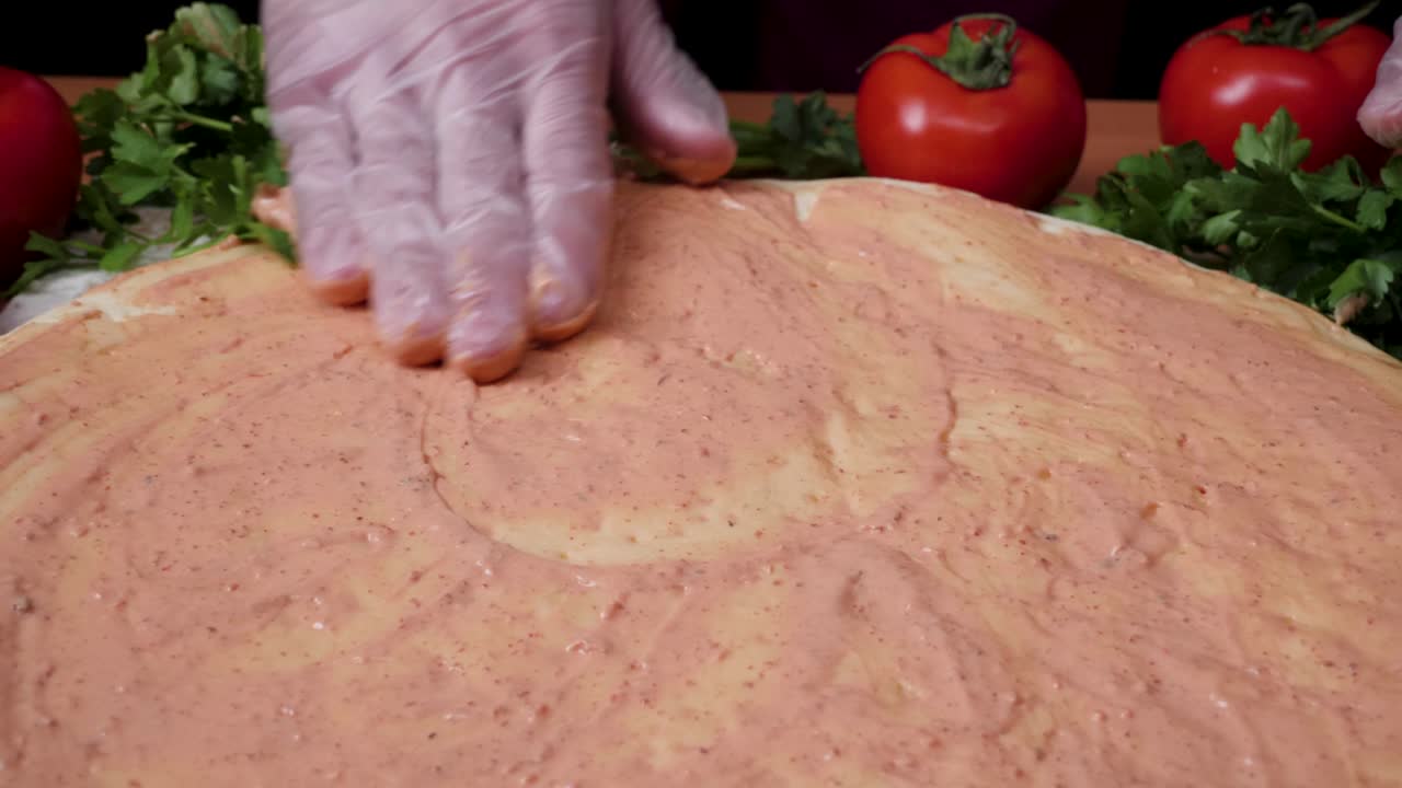Preparazione di una Pizza con Salsa