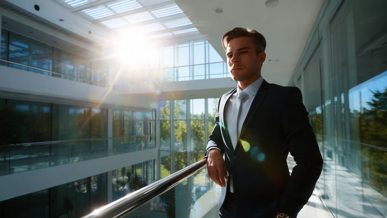 Professional Businessman in Modern Office Building